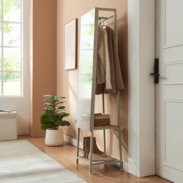 Garderobespiegel Klilbojle met kledingrek 160x40x35 cm haver, Huis en Inrichting, Woonaccessoires | Spiegels, Verzenden, Nieuw