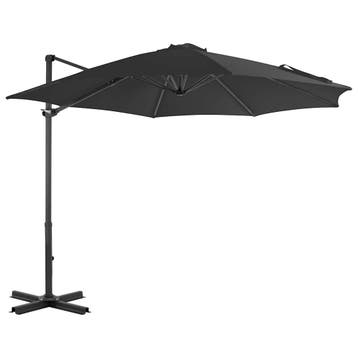 vidaXL Parasol met draagbare voet antracietkleurig, Verzenden, Nieuw, 3 tot 4 meter