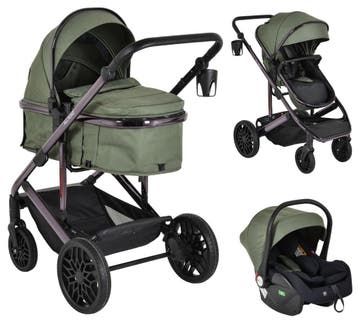 Moni All Road Dark Green 3-in-1 Combi Kinderwagen met i-Size, Verzenden, Nieuw