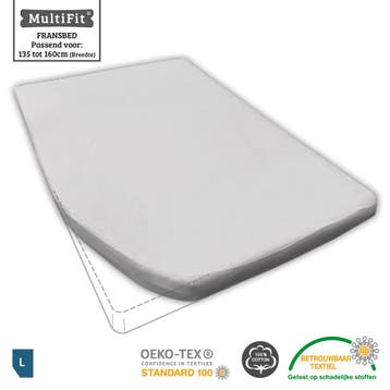 Textielpakket LINKS Frans bed - 1 molton met 2 hoeslakens,, Verzenden, Nieuw, Wit, Overige typen