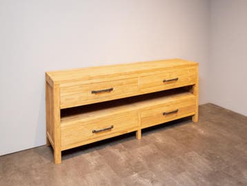 Badkamermeubel teak 200x45x85cm | Naturel | Op voorraad, 150 tot 200 cm, Nieuw, Ophalen of Verzenden, Minder dan 100 cm