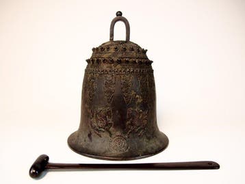 Altaarschel - Brons, Boeddhistische tempelklok  –, Antiek en Kunst