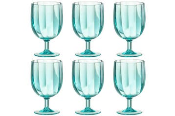 Doos Met 6 Stuks Wijnglas Kunststof Blauw, Verzenden, Nieuw