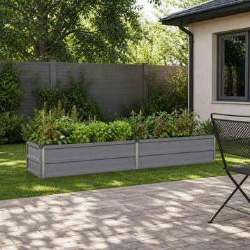 vidaXL Verhoogd Tuinbed Grijs 160 x 40 x 24 cm koudgewalst, Minder dan 30 cm, Verzenden, Minder dan 60 cm, Nieuw