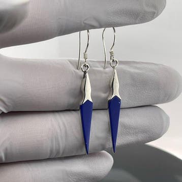 Zilver - Oorbellen - lapis lazuli