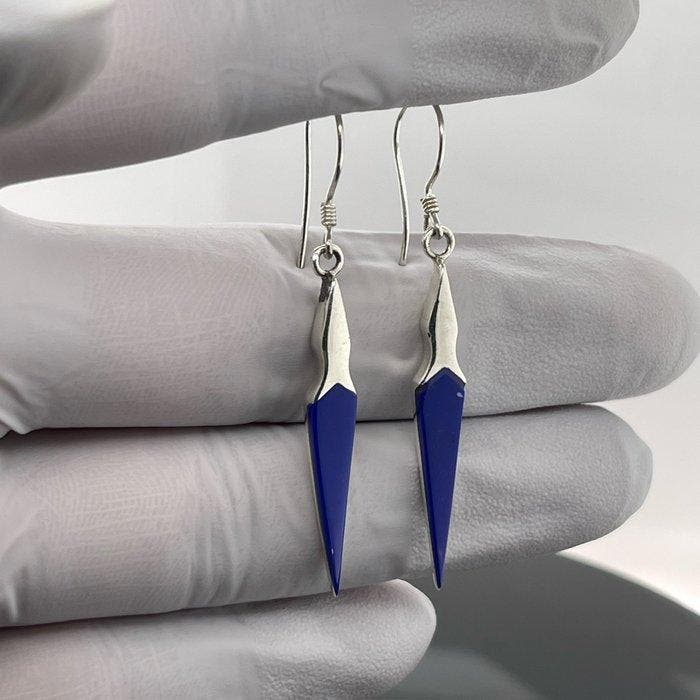 Zilver - Oorbellen - lapis lazuli, Antiek en Kunst, Kunst | Niet-Westerse kunst