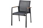 Suns Tutti stapelbare tuinstoel - Antraciet met teak, Tuin en Terras, Tuinstoelen, Verzenden, Nieuw, Overige materialen