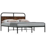 vidaXL Bedframe zonder matras bewerkt hout gerookt eiken, Bruin, Verzenden, Overige maten, 200 cm