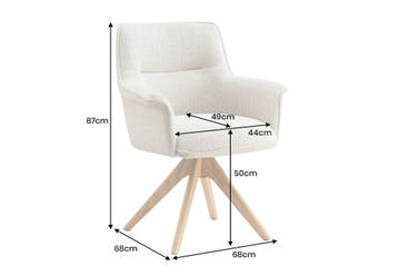 Bureaustoel LE GRAND beige chenille naturel massief, Ophalen of Verzenden, Nieuw