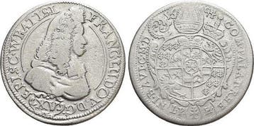 15 Kreuzer 1694 Schlesien-breslau, Bistum Franz Ludwig vo..., Verzenden