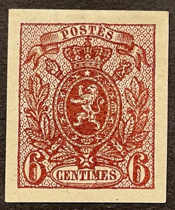 België 1866 - Kleine Leeuw - Proefdruk van het niet, Gestempeld