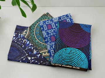 4 Fat quarters - Blauw Mix Quiltstoffen / Patchwork stoffen, Ophalen of Verzenden, Nieuw