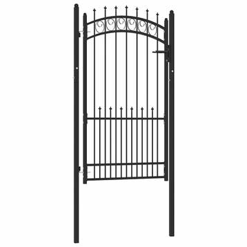 vidaXL Hekpoort EMMEN met stalen pinnen 104x134,5 cm zwart, Verzenden, Nieuw