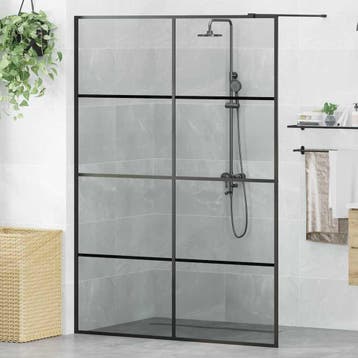 vidaXL Inloop Douche Wand Zwart 140 x 195 cm gehard glas, Verzenden, Nieuw