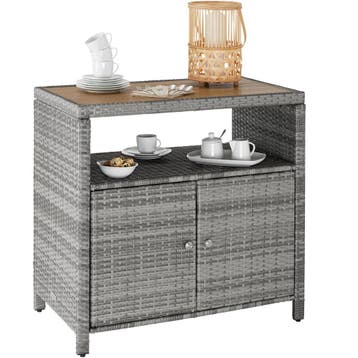 Wicker tuinkast Monscia, WPC-lamellen in houtlook - grijs, Tuin en Terras, Verzenden, Nieuw