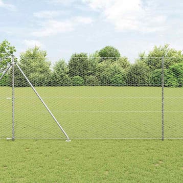 vidaXL zeshoekig gaasgek met palen 50 x 1,5 m Gegalvaniseerd, Verzenden, Nieuw, IJzer