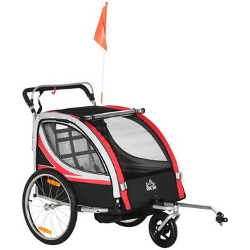 TRUUSK 2-in-1 Kinderfietsaanhanger - Met Vering - Mesh-deur, Verzenden, Nieuw