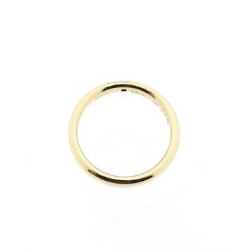 Bicolor gouden trouwring met diamant; 0,02 ct., Gebruikt, Ophalen of Verzenden, Kleiner dan 17, Met edelsteen