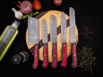 Keukenmes - Kitchen knife set - Lx 328 - Staal, Hout,