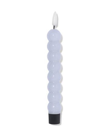 HEMA Led-dinerkaars 2.3x20cm ribbel lichtblauw, Verzenden, Nieuw