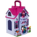 Ruhhy Kleurrijk Opvouwbaar poppenhuis met meubels – 6 kam., Ophalen of Verzenden, Nieuw