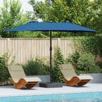 vidaXL Tuinparasol Azurblauw 385 x 209 x 244 cm Polyester en, Verzenden, Nieuw, 2 tot 3 meter