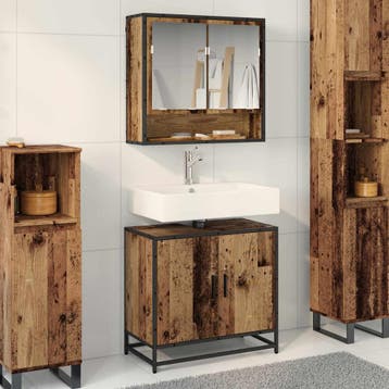 vidaXL Badkamermeubelset 2 st Oud Hout 65 x 33 x 60 cm, Verzenden, Nieuw, Overige typen