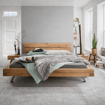 TPT Möbel Woodridge Massief Wild Eiken Balkenbed - 180 x 200, Nieuw