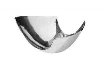 Moderne kom ABSTRACT 30cm gepolijst aluminium decoratie -, Ophalen of Verzenden, Nieuw