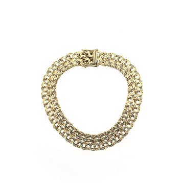 Gouden dubbele Prince of Wales schakelarmband, Ophalen of Verzenden, Gebruikt, Goud, Goud