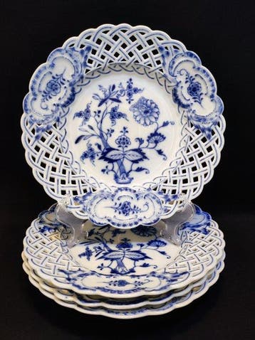 Meissen - Bord (4) - Ø 20,8 cm 4er Set überwiegend antike