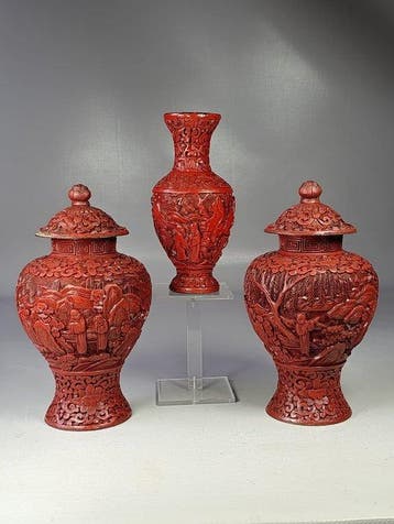 Vaas - cinaberlak - China - Qing Dynastie (1644-1911)