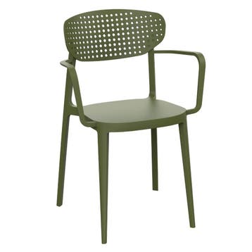 Stoel | COMO | Kunststof | Olive | In-/Outdoor | Stapelbaar, Verzenden, Nieuw in verpakking