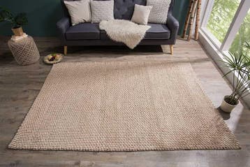 Handgemaakt tapijt WOL 240x160cm beige van wol - 38761, Huis en Inrichting, Stoffering | Tapijten en Kleden, Ophalen of Verzenden