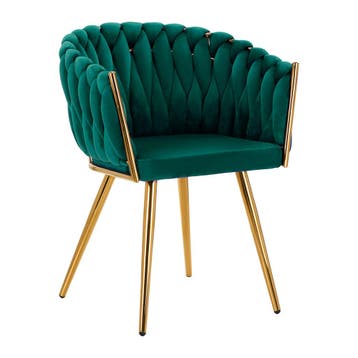 4Rico QS-GW06G Salonstoel Fluweel Groen – Luxe Make-upstoel, Huis en Inrichting, Tafels | Salontafels, Ophalen of Verzenden, Nieuw