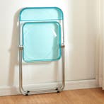Klapstoel set van 4 Pornainen 74x46x47 cm lichtblauw transpa, Huis en Inrichting, Stoelen, Verzenden, Nieuw