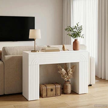 vidaXL Salontafel Wit 102 x 35 x 75 cm Bewerkt hout, Minder dan 50 cm, Verzenden, Vierkant, Nieuw