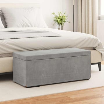 vidaXL Kruk Lichtgrijs 101 x 41 x 40 cm Velvet en, Verzenden, Nieuw