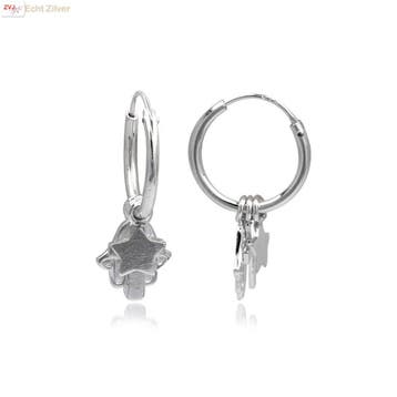 925 Zilveren kleine creolen ster kruis hamsa, Verzenden, Nieuw, Zilver
