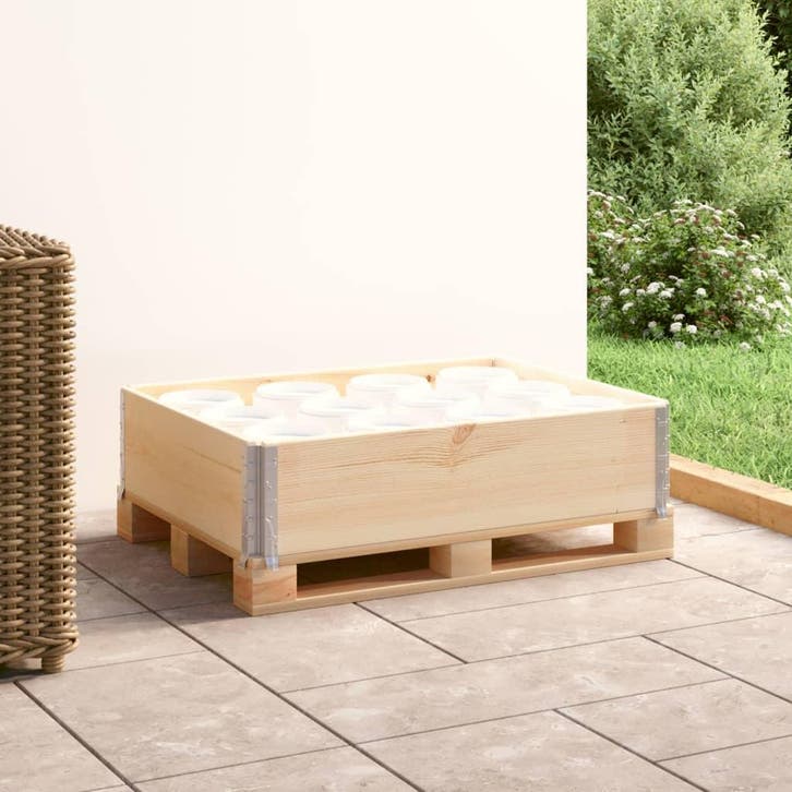 vidaXL Palletopzetrand 60x80 cm massief grenenhout, Zakelijke goederen, Partijgoederen en Retail | Verpakking en Verzending, Verzenden
