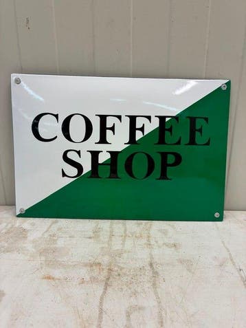 Coffee Shop – Zwaar Emaille Reclamebord – Klassieke