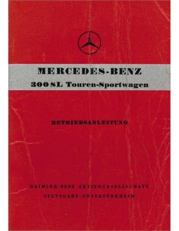 1959 MERCEDES BENZ 300SL TOUREN-SPORTWAGEN INSTRUCTIEBOEKJE, Auto diversen, Handleidingen en Instructieboekjes