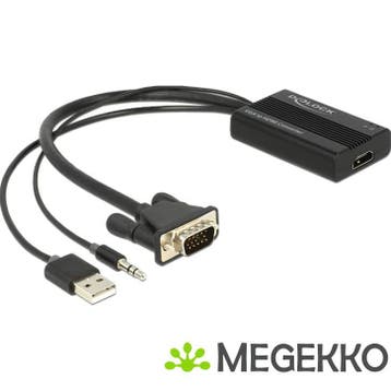 Delock 62597 VGA-naar-HDMI-adapter met audio, Verzenden, Nieuw