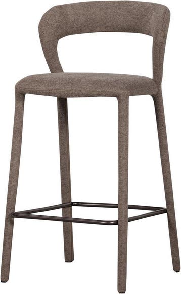WOOOD Noble Barstoel - Geweven Stof - Taupe/Beige, Verzenden, Nieuw