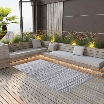 vidaXL Buitenkleed ARAKIL 120x180 cm PP grijs, Tuin en Terras, Verzenden, Nieuw