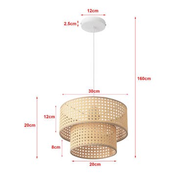 Design hanglamp Ascot 12xØ30 cm E27 wit rotan look lux.pro, Verzenden, Nieuw