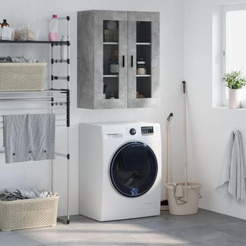vidaXL Bovenkast 69,5x34x90 cm betongrijs, Minder dan 50 cm, Verzenden, Nieuw, Minder dan 100 cm