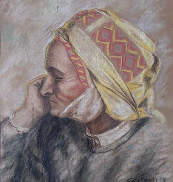 European school (XX) - Portrait einer alten Dame