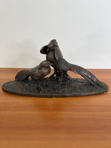 Manifattura Cacciapuoti - sculptuur, Coppia di fagiani - 30