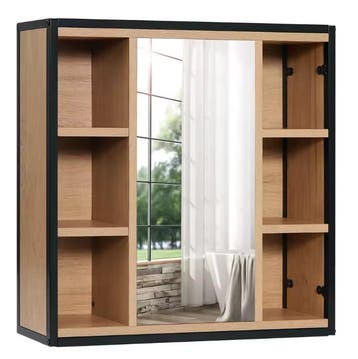 Badkamer Spiegelkast met Open Vakken en Verstelbare Planken, Verzenden, Nieuw